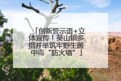 创新警示语+立体宣传！葵山镇多措并举筑牢野生菌中毒“防火墙”