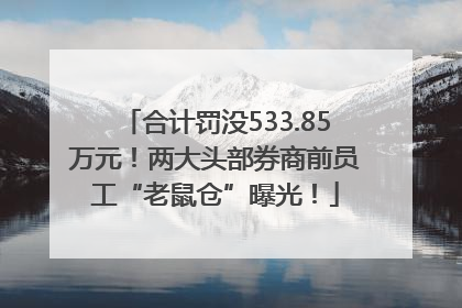 合计罚没533.85万元！两大头部券商前员工“老鼠仓”曝光！
