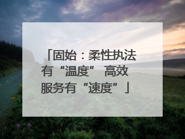 固始：柔性执法有“温度” 高效服务有“速度”