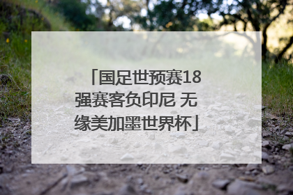 国足世预赛18强赛客负印尼 无缘美加墨世界杯