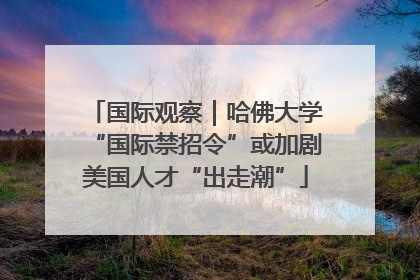 国际观察｜哈佛大学“国际禁招令”或加剧美国人才“出走潮”