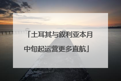 土耳其与叙利亚本月中旬起运营更多直航