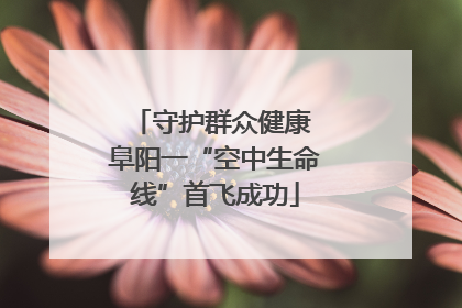 守护群众健康 阜阳一“空中生命线”首飞成功