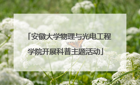 安徽大学物理与光电工程学院开展科普主题活动