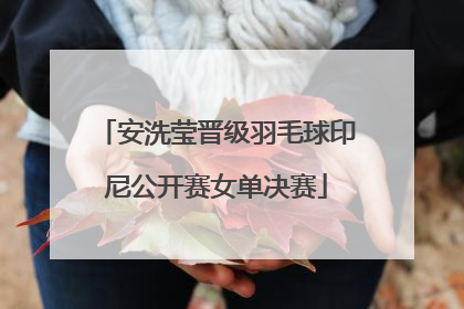 安洗莹晋级羽毛球印尼公开赛女单决赛