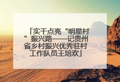 实干点亮“明星村”振兴路——记贵州省乡村振兴优秀驻村工作队员王培欢