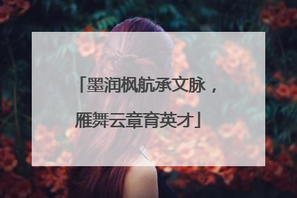 墨润枫航承文脉，雁舞云章育英才