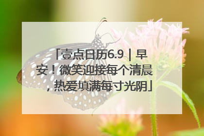 壹点日历6.9｜早安！微笑迎接每个清晨，热爱填满每寸光阴