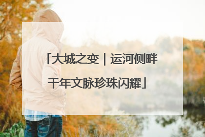 大城之变｜运河侧畔 千年文脉珍珠闪耀
