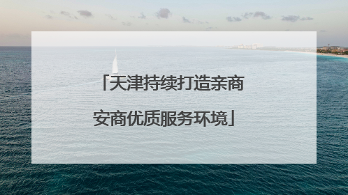 天津持续打造亲商安商优质服务环境