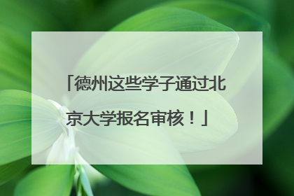 德州这些学子通过北京大学报名审核！