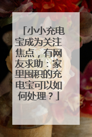 小小充电宝成为关注焦点，有网友求助：家里囤积的充电宝可以如何处理？
