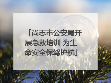 尚志市公安局开展急救培训 为生命安全保驾护航