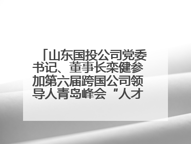山东国投公司党委书记、董事长栾健参加第六届跨国公司领导人青岛峰会“人才引领 创新驱动”人力资源高质量发展对话会
