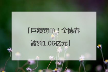 巨额罚单！金穗春被罚1.06亿元