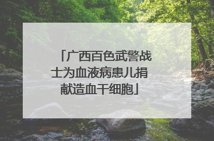 广西百色武警战士为血液病患儿捐献造血干细胞
