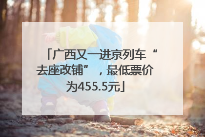 广西又一进京列车“去座改铺”，最低票价为455.5元