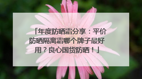 年度防晒霜分享：平价防晒隔离霜哪个牌子最好用？良心国货防晒！