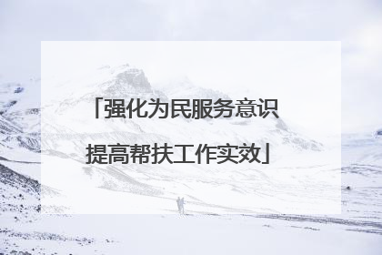 强化为民服务意识 提高帮扶工作实效