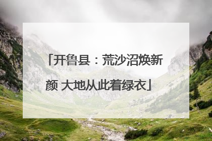 开鲁县：荒沙沼焕新颜 大地从此着绿衣