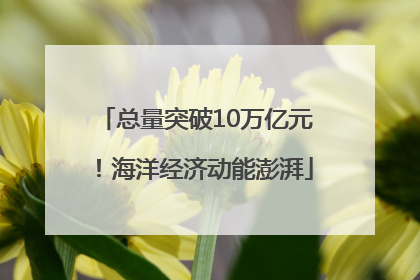 总量突破10万亿元！海洋经济动能澎湃