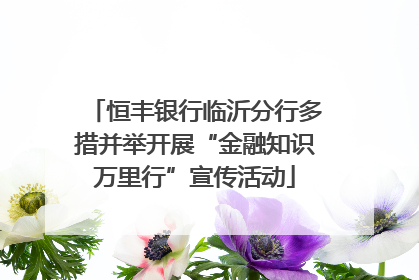恒丰银行临沂分行多措并举开展“金融知识万里行”宣传活动