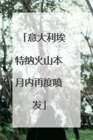 意大利埃特纳火山本月内再度喷发