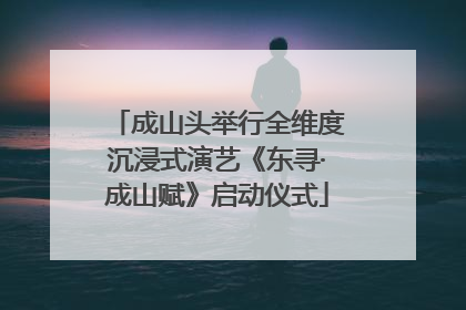 成山头举行全维度沉浸式演艺《东寻·成山赋》启动仪式