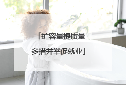 扩容量提质量 多措并举促就业