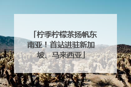 柠季柠檬茶扬帆东南亚！首站进驻新加坡、马来西亚