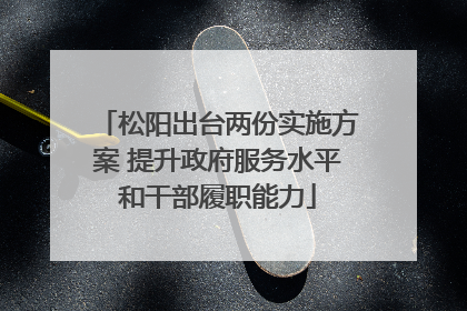 松阳出台两份实施方案 提升政府服务水平和干部履职能力