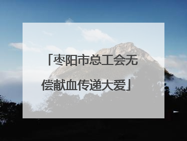 枣阳市总工会无偿献血传递大爱