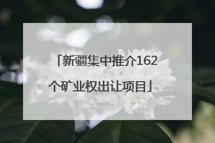 新疆集中推介162个矿业权出让项目