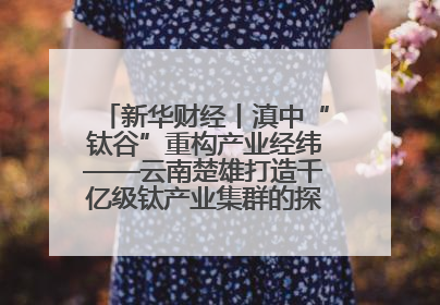新华财经丨滇中“钛谷”重构产业经纬——云南楚雄打造千亿级钛产业集群的探索与实践