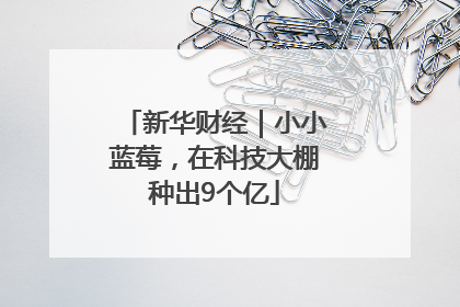 新华财经｜小小蓝莓，在科技大棚种出9个亿