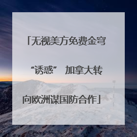 无视美方免费金穹“诱惑” 加拿大转向欧洲谋国防合作
