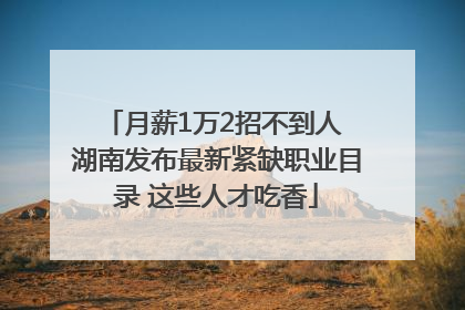 月薪1万2招不到人 湖南发布最新紧缺职业目录 这些人才吃香