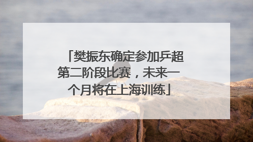 樊振东确定参加乒超第二阶段比赛，未来一个月将在上海训练