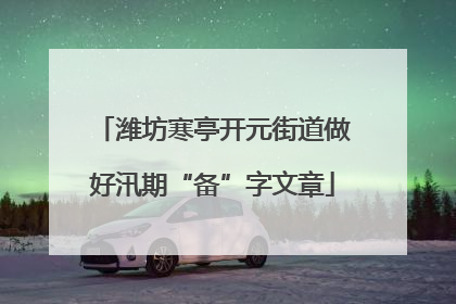 潍坊寒亭开元街道做好汛期“备”字文章