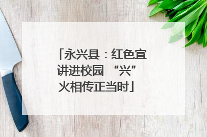 永兴县：红色宣讲进校园 “兴”火相传正当时