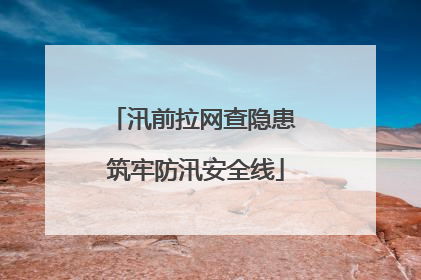 汛前拉网查隐患 筑牢防汛安全线