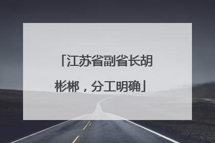 江苏省副省长胡彬郴，分工明确