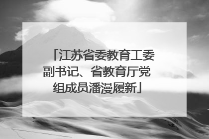 江苏省委教育工委副书记、省教育厅党组成员潘漫履新