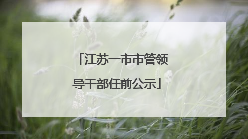 江苏一市市管领导干部任前公示