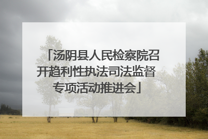 汤阴县人民检察院召开趋利性执法司法监督专项活动推进会