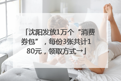 沈阳发放1万个“消费券包”，每份3张共计180元，领取方式→