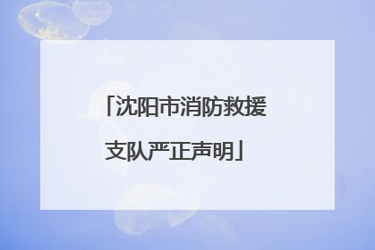 沈阳市消防救援支队严正声明