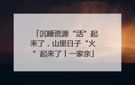 沉睡资源“活”起来了，山里日子“火”起来了丨一家亲