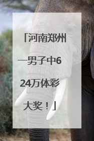 河南郑州一男子中624万体彩大奖！
