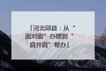 河北邱县：从“面对面”办理到“肩并肩”帮办